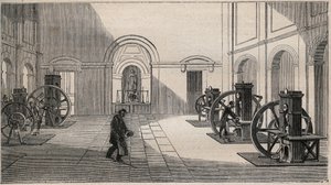 Prasa monetarna Thonnelier w La Monnaie w Paryżu - grawerowanie z 1877 r. autorstwa Unknown artist