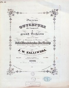 Strona tytułowa partytury muzycznej uwertury nr 11 Kalliwody autorstwa Unknown artist