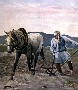 Orka Tołstoja. Grawerowanie pod koniec XIX wieku. autorstwa Unknown artist