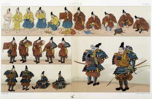 Tradycyjna japońska odzież samurajska - w „” Historycznym stroju” autorstwa Racinet autorstwa Unknown artist