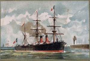 Liniowiec transatlantycki „Labrador.”” około 1880 r. Chromolitografia z XIX wieku. autorstwa Unknown artist