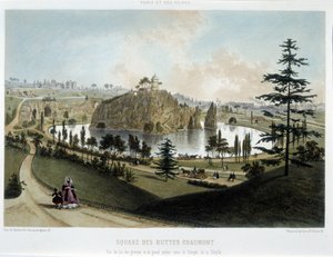 Przemiany Paryża w okresie II Cesarstwa, Haussmann Paryż. Ogród Buttes Chaumont autorstwa Unknown artist