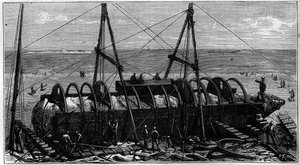 Transport obelisku znanego jako „Igła Kleopatry” z Egiptu do Anglii autorstwa Unknown artist