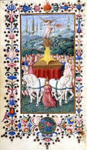 Triunfus Amoris (triumf miłości) Francesco Petrarca (Petrarca). Rękopis z XV wieku. Trivulziana, Mediolan. autorstwa Unknown artist