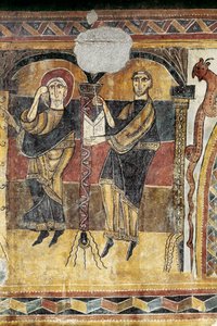Dwóch świętych. Fragment fresku z kościoła Najświętszej Marii Panny z Taull. Około 1123. Barcelona. Narodowe Muzeum Sztuki Katalonii. autorstwa Unknown artist