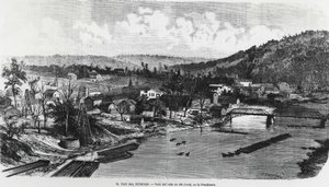 USA: Kraj naftowy w Pensylwanii, Oil Creek Valley. autorstwa Unknown artist