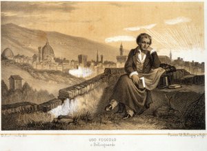 Ugo Foscolo (1778 - 1827), włoski poeta i powieściopisarz, w Bellosgardo - w ""Storia d
