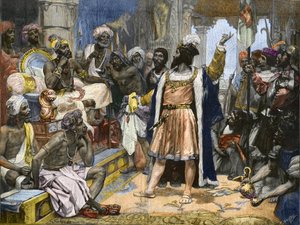Vasco da Gama dostarcza list króla Manuela Portugalii Samorim z Kalikatu - po malowaniu ok. autorstwa Unknown artist