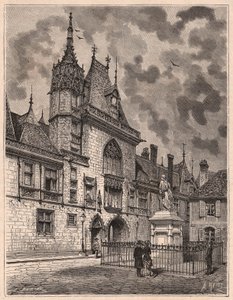 Widok z ulicy Palais Jacques Coeur w Bourges, Francja autorstwa Unknown