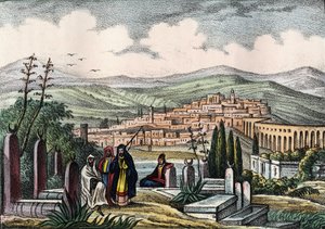 Widok Medeah, starożytnej rzymskiej fortecy Algierii. W „”Storia d
