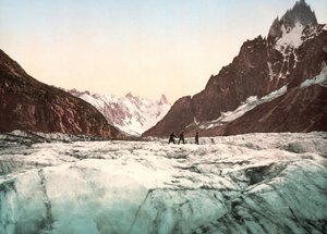 Widok na Mont Blanc: Mer de Glace. Fotochrom ok. 1890. autorstwa Unknown artist