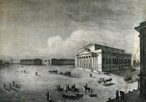 Widok Teatru Bolchoj w Moskwie ok. 1840 r. Rosja autorstwa Unknown artist