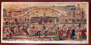 Widok na Pont-Neuf w Paryżu Można również zobaczyć Hotel de Conty, opactwo Saint Germain des Pres, Kolegium Czterech Narodów, Inwalidów, Mont du Calvaire, Quai d