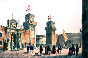 Widok na Arsenał w Wenecji w XIX wieku. autorstwa Unknown artist
