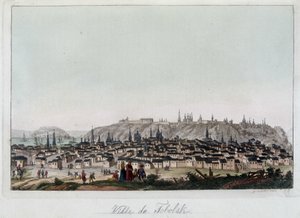Widok miasta Fabolsk na Syberii. W „”Starym i współczesnym stroju”” autorstwa Unknown artist