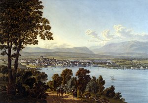 Widok miasta Genewa w Szwajcarii. autorstwa Unknown artist