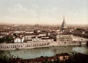 Widok miasta Turyn (Torino) we Włoszech w 1890 r. autorstwa Unknown artist