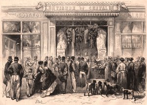 Widok z przodu rzeźnika koniny w Paryżu, Francja autorstwa Unknown