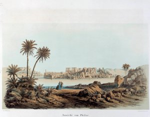 Widok na wyspę Philae w Egipcie. XIX-wieczny Paryż, College of France autorstwa Unknown artist