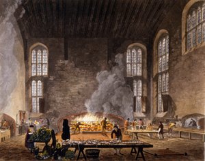 Widok na kuchnie Christ Church na Uniwersytecie Oksfordzkim. 1850 autorstwa Unknown artist