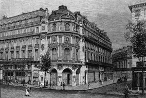Widok na teatr du Vaudeville w Paryżu. autorstwa Unknown artist
