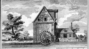 Młyn wodny. grawerowanie sd. około 1800 roku. autorstwa Unknown artist