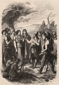 Ceremonia ślubna u Niemców. Rycina z 1868 r. w „Histoire de Belgique od czasów pierwotnych do końca panowania Leopolda I”” autorstwa Theodore’a Juste (1818-1888). Prywatna kolekcja. autorstwa Unknown artist