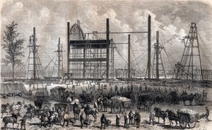 Dzieła pola marsjańskiego w Paryżu pod koniec kwietnia 1866 r. - rycina z 1867 r. autorstwa Unknown artist