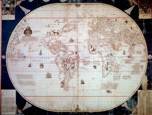 Mapa świata nawigatora Sebastiana Cabota (1476-1557) 1544. Paryż, B.N. autorstwa Unknown artist
