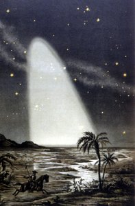 Zodiakalne zjawisko światła na meksykańskiej sawannie. Litografia kolorowa XIX wieku. autorstwa Unknown artist