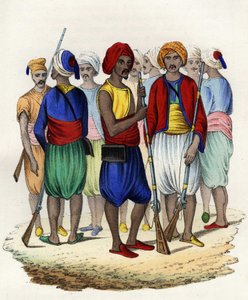 Zouaves, rdzenni tyralierowie francuskiej armii Afryki, szkolili się w 1830 roku. W „”Storia d