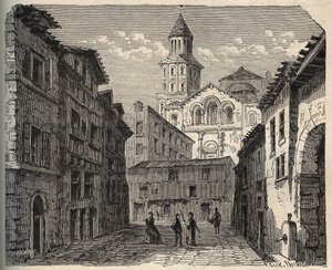 Katedra Saint-Front - Perigueux - Dordogne - Francja - (Saint Front) grawerowanie w „” PATRIE”” - PECTUREQUIREQUE OPIS FRANCJI W 6 TOMACH WG LUCIENA HUARDA - koniec XIX wieku autorstwa Unknown artist