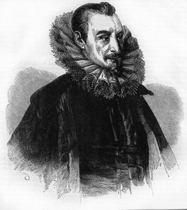 portret Edmunda Spensera.Angielski poeta (1552-1599).rycina według „Historii Anglii” Williama Howitta. autorstwa Unknown artist