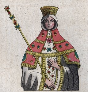 portret Eudokii (lub Eudocji) Ingeriny (Eudocia Ingerina) (ok. 840 - ok. 882) żony cesarza bizantyjskiego Bazylego I - grawerowanie z „” Zastosowania i zwyczaje wszystkich narodów wszechświata. To jest historia rządu, praw, milicji, religii autorstwa Unknown artist