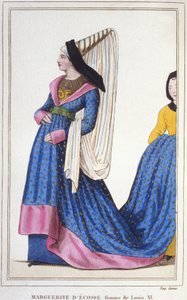 portret Małgorzaty Szkockiej, Delfinki Francuskiej - córki Jakuba I, króla Szkocji i żony Ludwika XI. 1418-1445. grawerunek z 1830 roku. autorstwa Unknown artist