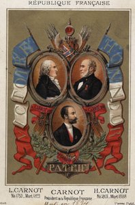 portrety francuskiego polityka Lazare Carnota (1753-1823), Hyppolite Carnot (1801-1888) i Sadi Carnot prezydenta Republiki Francuskiej. autorstwa Unknown artist