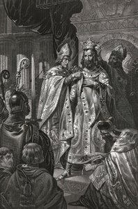 sacre de Baudouin de Boulogne dit Baudouin Ier (v. 1065-1118), roi de Jerusalem - Koronacja Baldwina I w Boże Narodzenie 1100 par Anonymous autorstwa Unknown artist