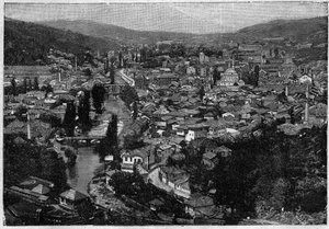 widok miasta Sarajewo w 1894 r. - widok miasta Sarajewo w 1894 r. - grawer autorstwa Unknown artist