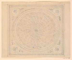 Rysunek, projekt sufitu, 1815-22 autorstwa Unknown artistUnknown artist
