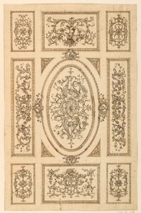 Rysunek, projekt sufitu, ok. 1750 r. autorstwa Unknown artistUnknown artist