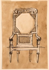 Rysunek, krzesło, 1780-1790 autorstwa Unknown artistUnknown artist