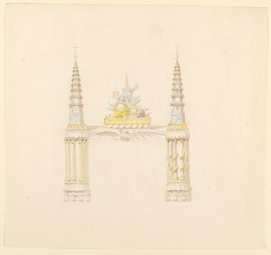 Rysunek, komin, zachodnia ściana pokoju muzycznego, ok. 1820 r. autorstwa Unknown artistUnknown artist
