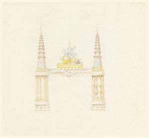 Rysunek, komin, zachodnia ściana pokoju muzycznego, ok. 1820 r. autorstwa Unknown artistUnknown artist