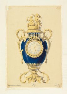 Rysunek, zegar osadzony w porcelanie, ok. 1855 r. autorstwa Unknown artistUnknown artist