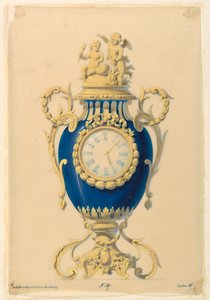 Rysunek, zegar osadzony w porcelanie, ok. 1855 r. autorstwa Unknown artistUnknown artist