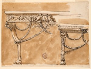 Rysunek, stoły konsolowe, ok. 1790 r. autorstwa Unknown artistUnknown artist