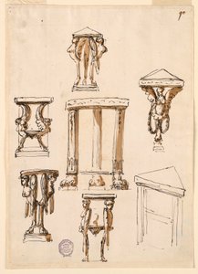 Rysunek, stoły konsolowe, ok. 1800 r. autorstwa Unknown artistUnknown artist