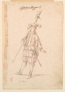 Rysunek, projekt kostiumu: Niemiec do baletu, ok. 1720 r.