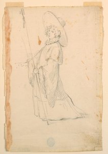 Rysunek, projekt kostiumu: Dziewczyna w fantastycznym stroju baletowym, ok. 1720 r. autorstwa Unknown artistUnknown artist