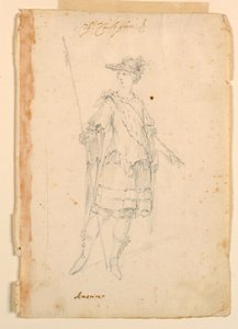 Rysunek, projekt kostiumu: Ameryka dla baletu, ok. 1720 r. autorstwa Unknown artistUnknown artist